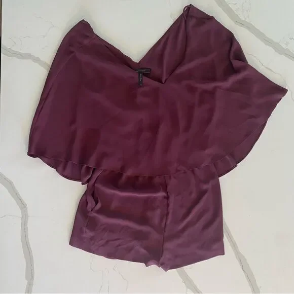BCBGMAXAZRIA "Carie" Burgundy Short Romper - Picture 7 of 10